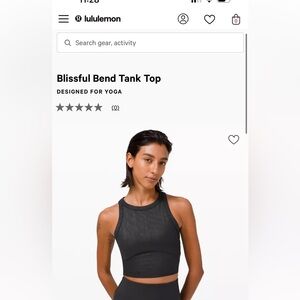 BNWT Lululemon Blissful Bend Tank. Size 8. Orig 74$